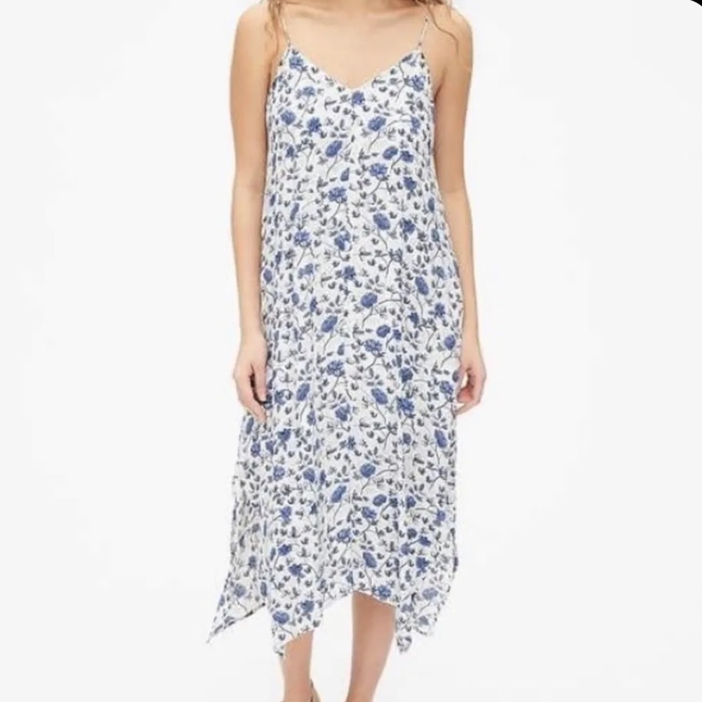 Gap Cami Floral Print Handkerchief Midi Dress L
